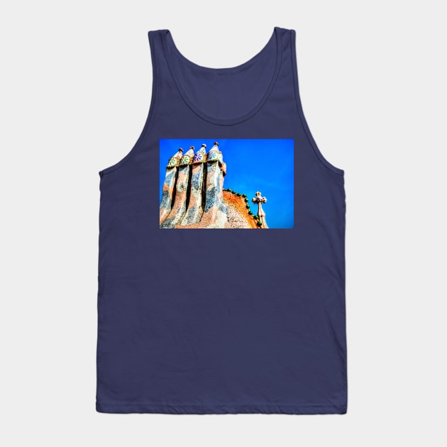 Casa Batllo, Gaudi's Chimneys, Barcelona Tank Top by tommysphotos